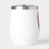 Modern Floral Heart Thermal Wine Tumbler (正面)