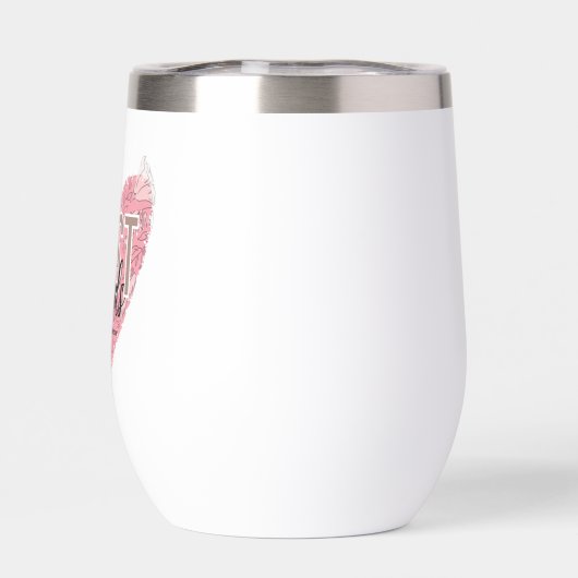 Modern Floral Heart  Thermal Wine Tumbler (背面)
