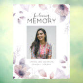 Modern Floral In Loving Memory | 思い出の写真メモリアル ウィンドウサイン (シート3)