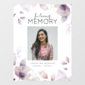 Modern Floral In Loving Memory | 思い出の写真メモリアル ウィンドウサイン (シート)