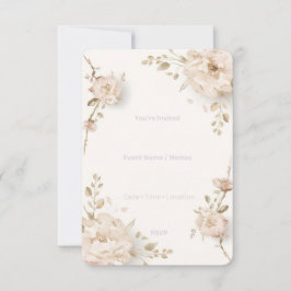 Modern Floral Invitation Card Elegant Botanical We 招待状