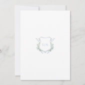 Modern Floral Monogram Crest Formal  Wedding 招待状 (裏面)