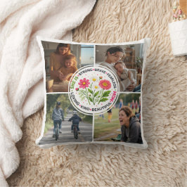 Modern Floral Multi-Photo Custom Mother's Day  クッション