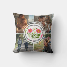 Modern Floral Multi-Photo Custom Mother's Day クッション