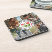 Modern Floral Multi-Photo Custom Mother's Day コースター (左側)