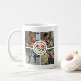 Modern Floral Multi-Photo Custom Mother's Day  コーヒーマグカップ