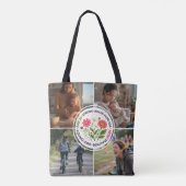 Modern Floral Multi-Photo Custom Mother's Day トートバッグ (裏面)