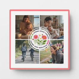 Modern Floral Multi-Photo Custom Mother's Day フォトプラーク