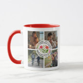 Modern Floral Multi-Photo Custom Mother's Day  マグカップ (左)