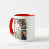 Modern Floral Multi-Photo Custom Mother's Day  マグカップ (正面左)
