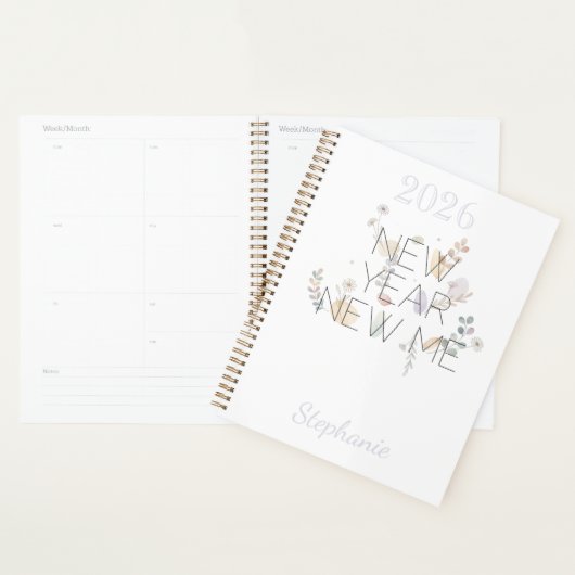 Modern Floral New Year New Me Planner プランナー手帳 (ディスプレー)
