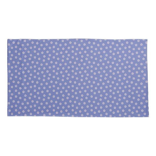 Modern Floral Pattern in Blue and Tan 枕カバー (裏面)