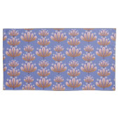 Modern Floral Pattern in Blue and Tan 枕カバー (正面)