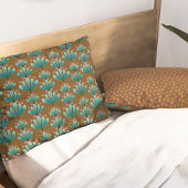 Modern Floral Pattern in Brown and Turquoise 枕カバー