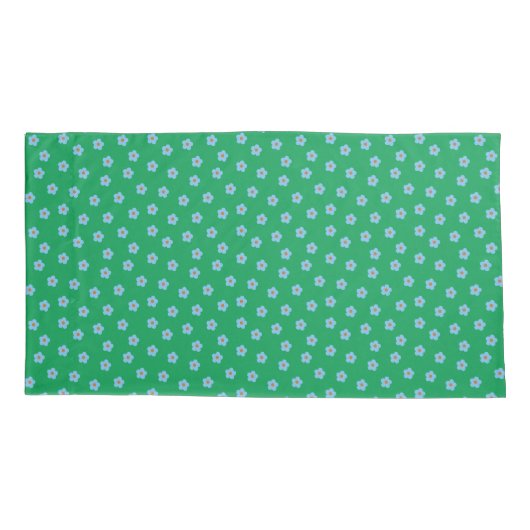 Modern Floral Pattern in Green and Salmon 枕カバー (裏面)