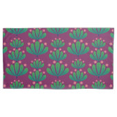 Modern Floral Pattern in Pansy Purple and Green 枕カバー (正面)