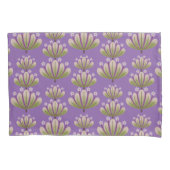 Modern Floral Pattern in Purple and Green 枕カバー (正面)