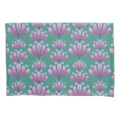 Modern Floral Pattern in Teal and Lavender 枕カバー (正面)