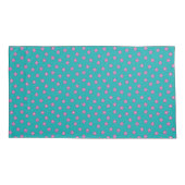 Modern Floral Pattern in Turquoise and Orange 枕カバー (裏面)