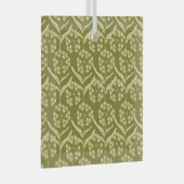 Modern Floral Pattern: White Umbel Flowers ガラスオーナメント (正面右)