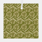 Modern Floral Pattern: White Umbel Flowers ガラスオーナメント (裏面)