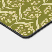 Modern Floral Pattern: White Umbel Flowers デスクマット (コーナー)