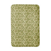 Modern Floral Pattern: White Umbel Flowers バスマット (正面縦)