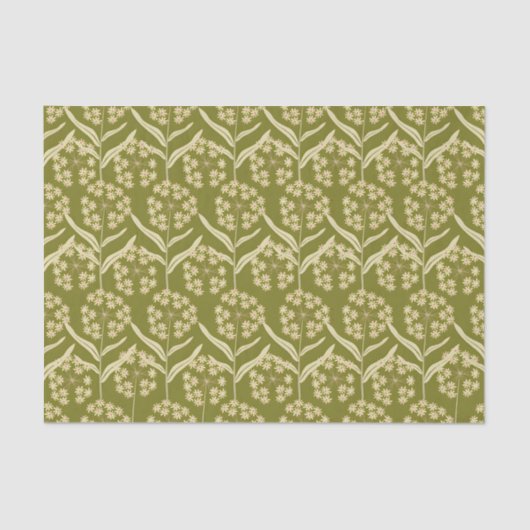 Modern Floral Pattern: White Umbel Flowers 薄葉紙 (正面)