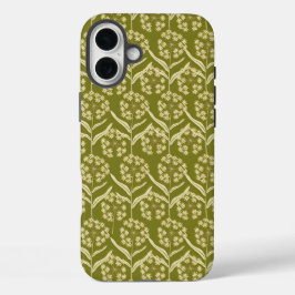 Modern Floral Pattern: White Umbel Flowers iPhone 16 Plusケース