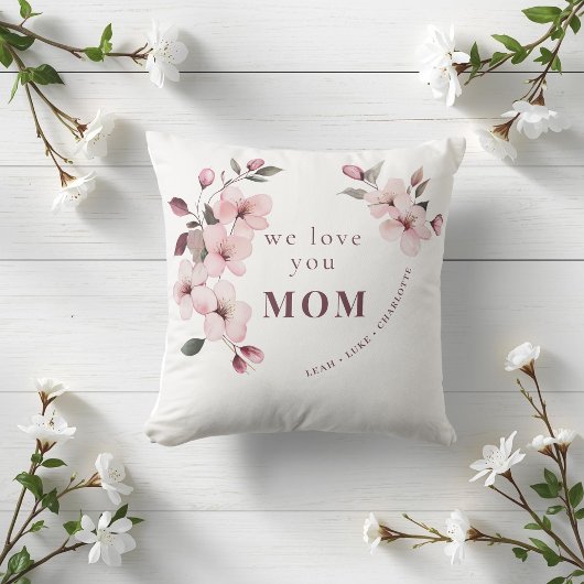Modern Floral Personalized Mothers Day Gift クッション