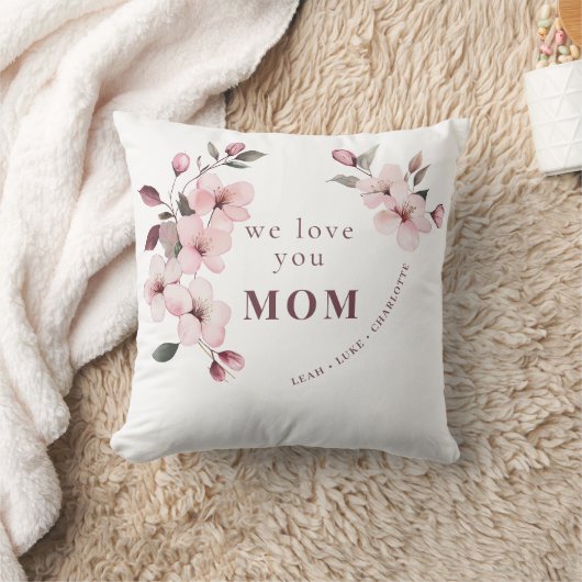 Modern Floral Personalized Mothers Day Gift クッション (ブランケット)