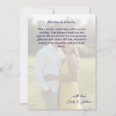 Modern Floral Photo Wedding Thank You Card W Note サンキューカード (裏面)
