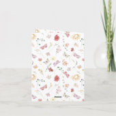Modern Floral Pink Bridal Shower Thank You Card サンキューカード (裏面)