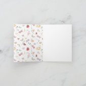 Modern Floral Pink Bridal Shower Thank You Card サンキューカード (内部)