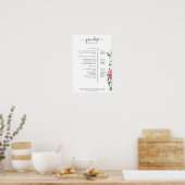 Modern Floral Price List Poster ポスター (キッチン)