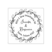 Modern Floral Return Address, Couple   ラバースタンプ (インプリント)