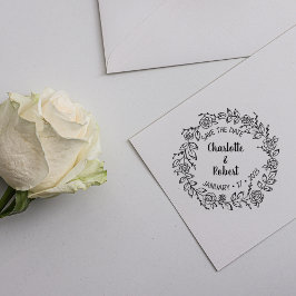 Modern Floral Save the Date Wedding   ラバースタンプ