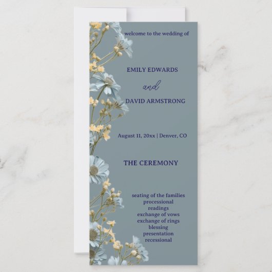 Modern Floral Simple Wedding Program (正面)