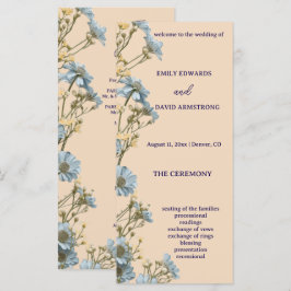 Modern Floral Simple Wedding Program