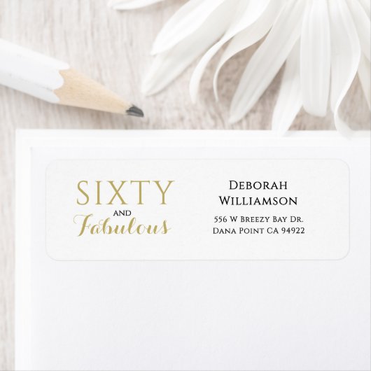 Modern Floral Sixty and Fabulous Bold ラベル (インサイチュ)