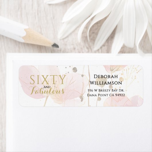 Modern Floral Sixty and Fabulous Bold ラベル (インサイチュ)