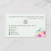 Modern floral watercolor pastry bakery rolling pin 名刺 (裏面)