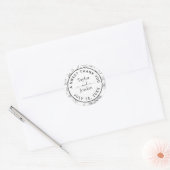 Modern Floral Wedding Favor Minimalist  ラウンドシール (封筒)