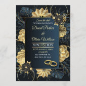 Modern Floral Wedding Invitation Custom card 招待状 (正面)