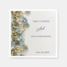 Modern Floral Wedding Napkins