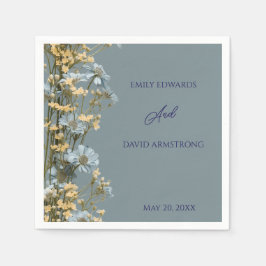 Modern Floral Wedding Napkins スタンダードカクテルナプキン
