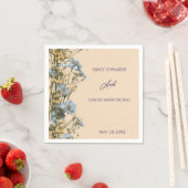 Modern Floral Wedding Napkins スタンダードカクテルナプキン (インサイチュ)