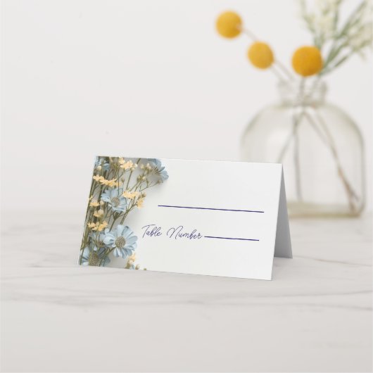 Modern Floral Wedding Place Cards プレイスカード (正面)