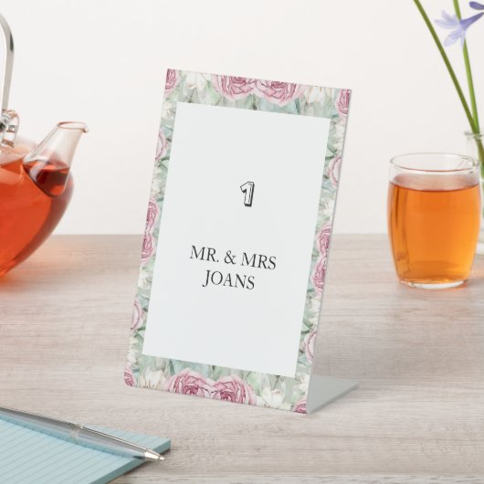 Modern floral wedding Table card 台座サイン (インサイチュ)