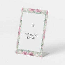 Modern floral wedding Table card 台座サイン
